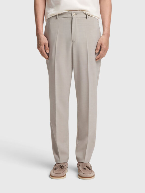 Wool pants with an elastic waistband - 1