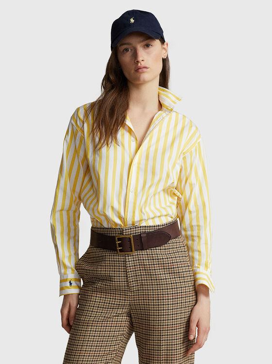 Yellow striped cotton shirt - 1