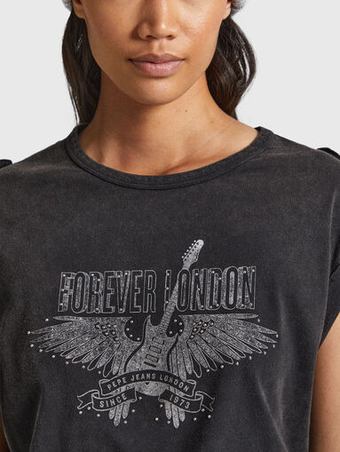 COCO cotton T-shirt with rhinestones - 5