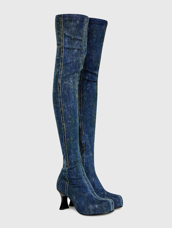 D-WOODSTOCK TBT Over-the-knee boots in denim - 2