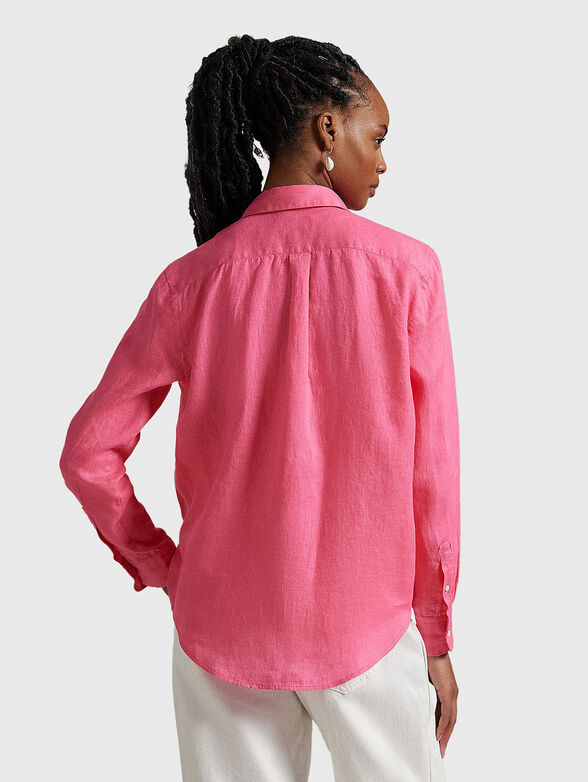 Pink shirt with logo embroidery - 3