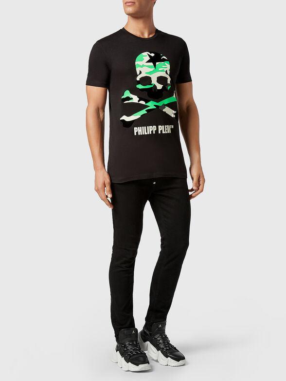 SKULL cotton T-shirt with contrasting print - 2