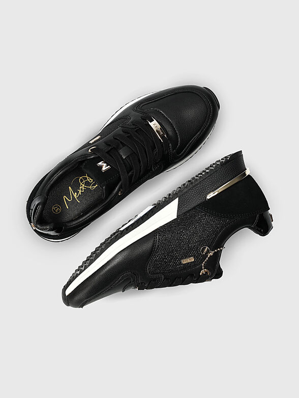 FLEUR black sports shoes with gold-colored accents - 6