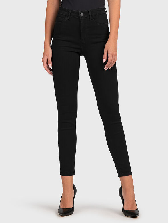 Black skinny jeans with triangular logo - 1
