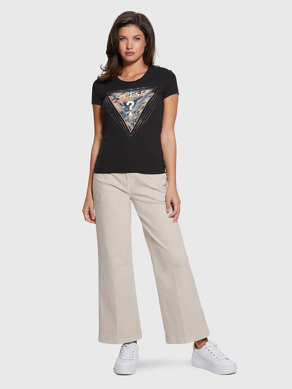 T-shirt with logo and rhinestones - 2