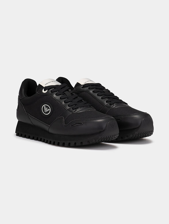 Black sneakers with logo patch - 2