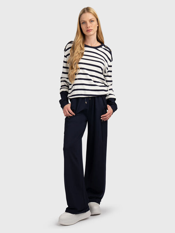 Striped viscose blend sweatshirt - 2