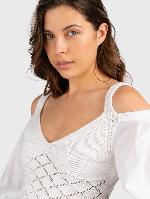 Crochet puff sleeve blouse  - 4