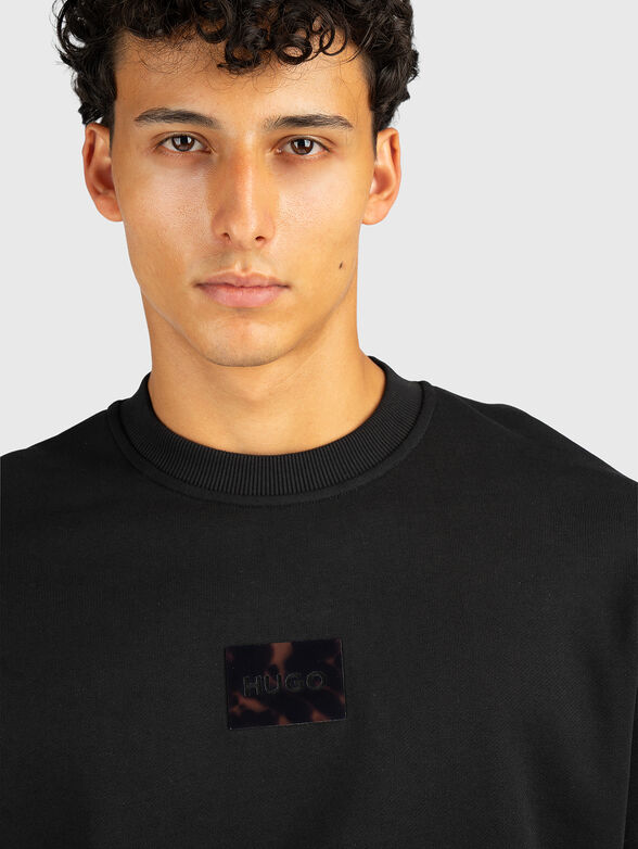 Black cotton sweatshirt - 4