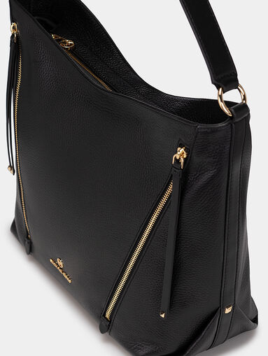 Black leather shoulder bag - 5