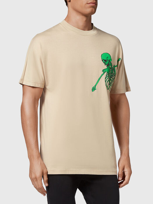 Cotton T-shirt with contrasting print