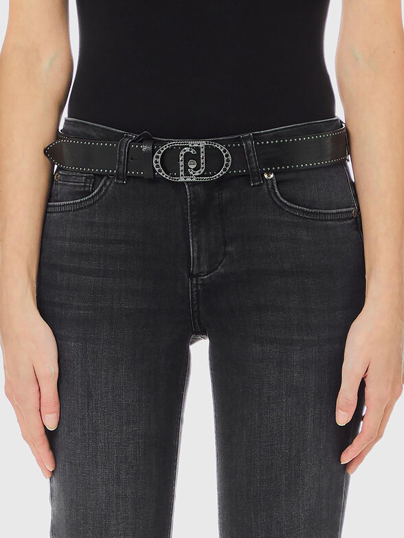 Black belt with logo buckle  - 2