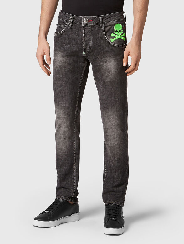 Black jeans with washed effect - 1