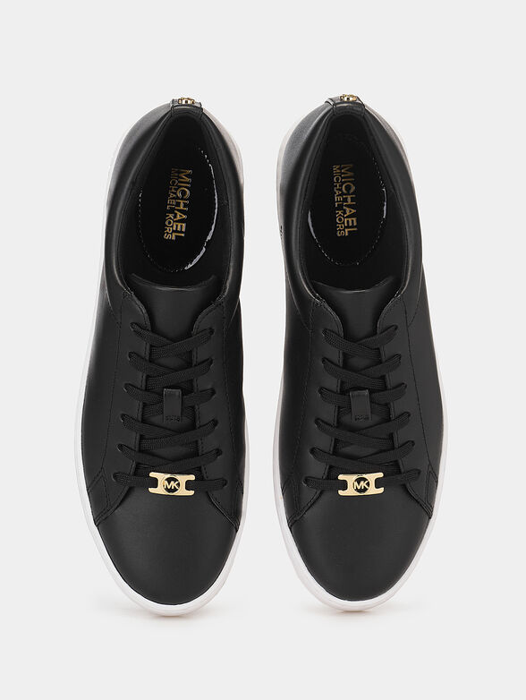 Black leather sneakers - 6