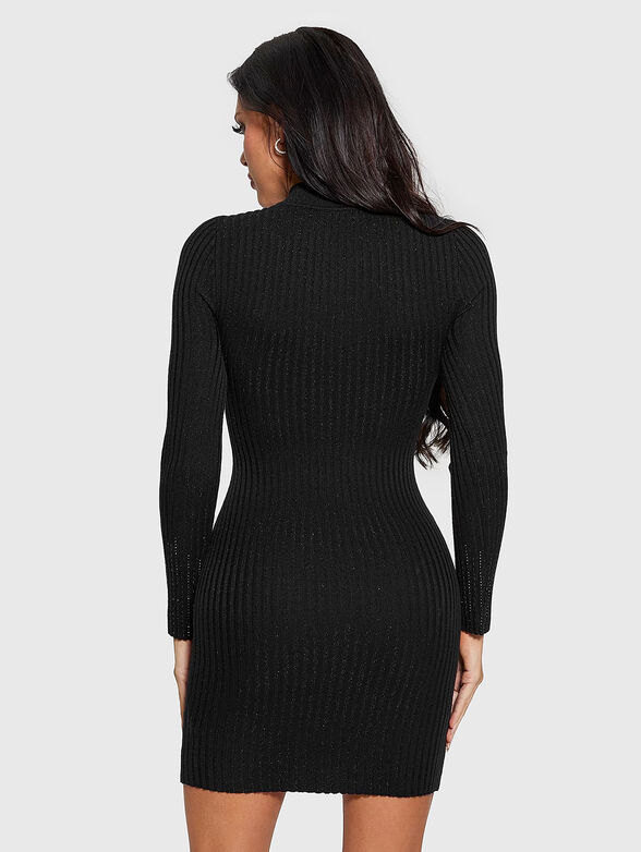 Mini dress with accent neckline - 1