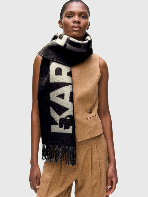 K/ESSENTIAL long wool scarf with fringe - 2