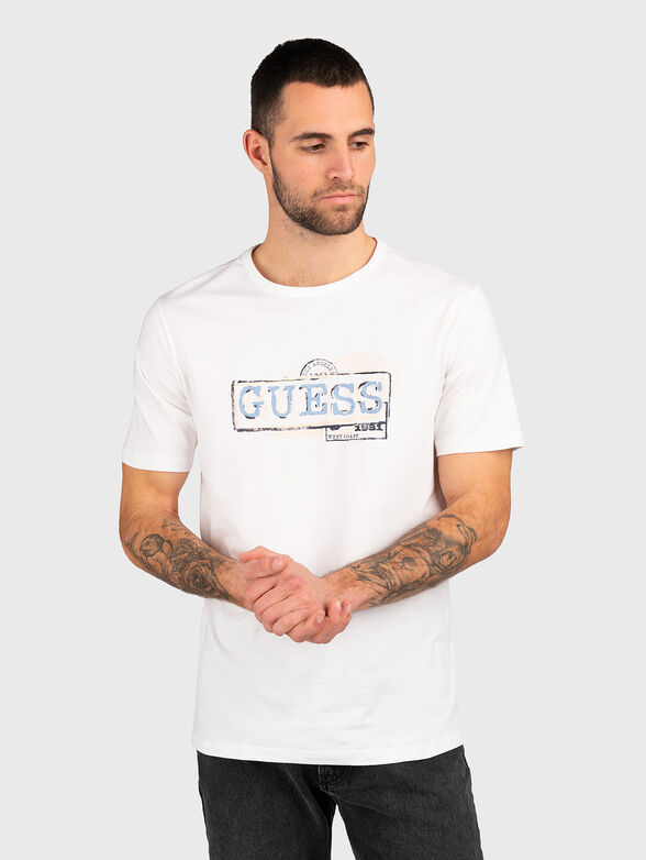 Logo print T-shirt in dark blue  - 1