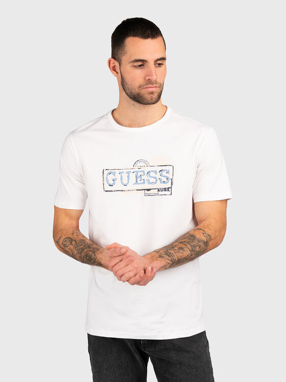 Бяла тениска с лого принт - 1