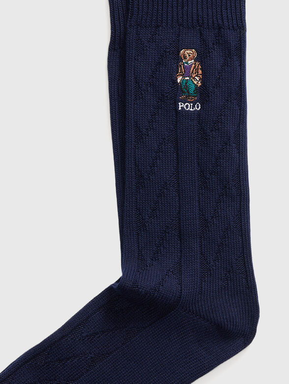 Dark blue socks with Polo Bear embroidery - 2