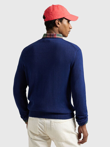 Blue sweater with Polo Bear print - 2