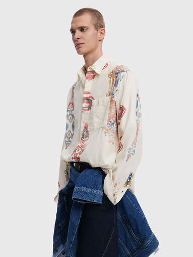 Cotton shirt with print - 3