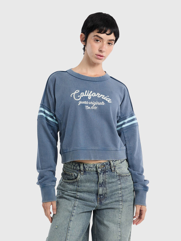 Cotton sweatshirt with oval neckline - 1