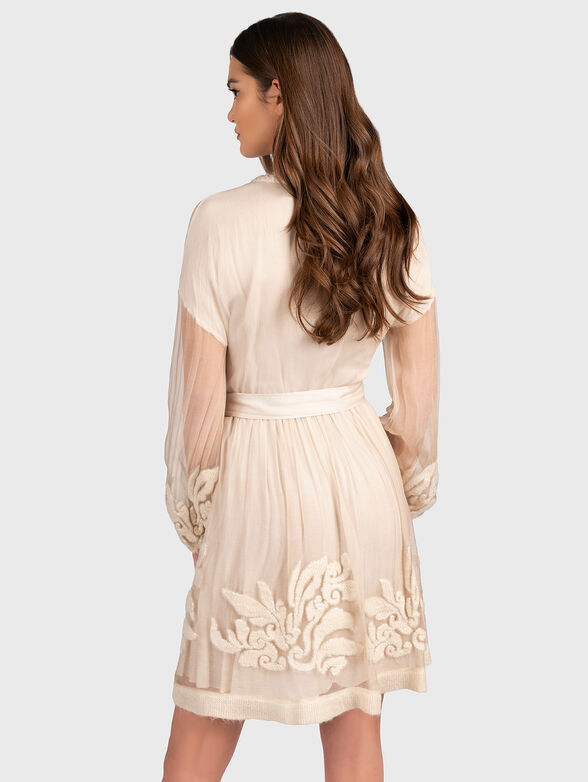 ODETTE silk dress with belt - 2