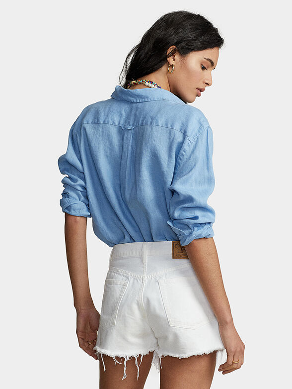 Linen shirt with long sleeve - 3