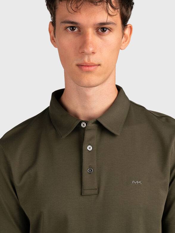 Embroidered logo cotton polo shirt - 4