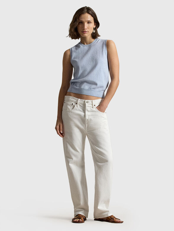 Cropped sweater in blue - 2