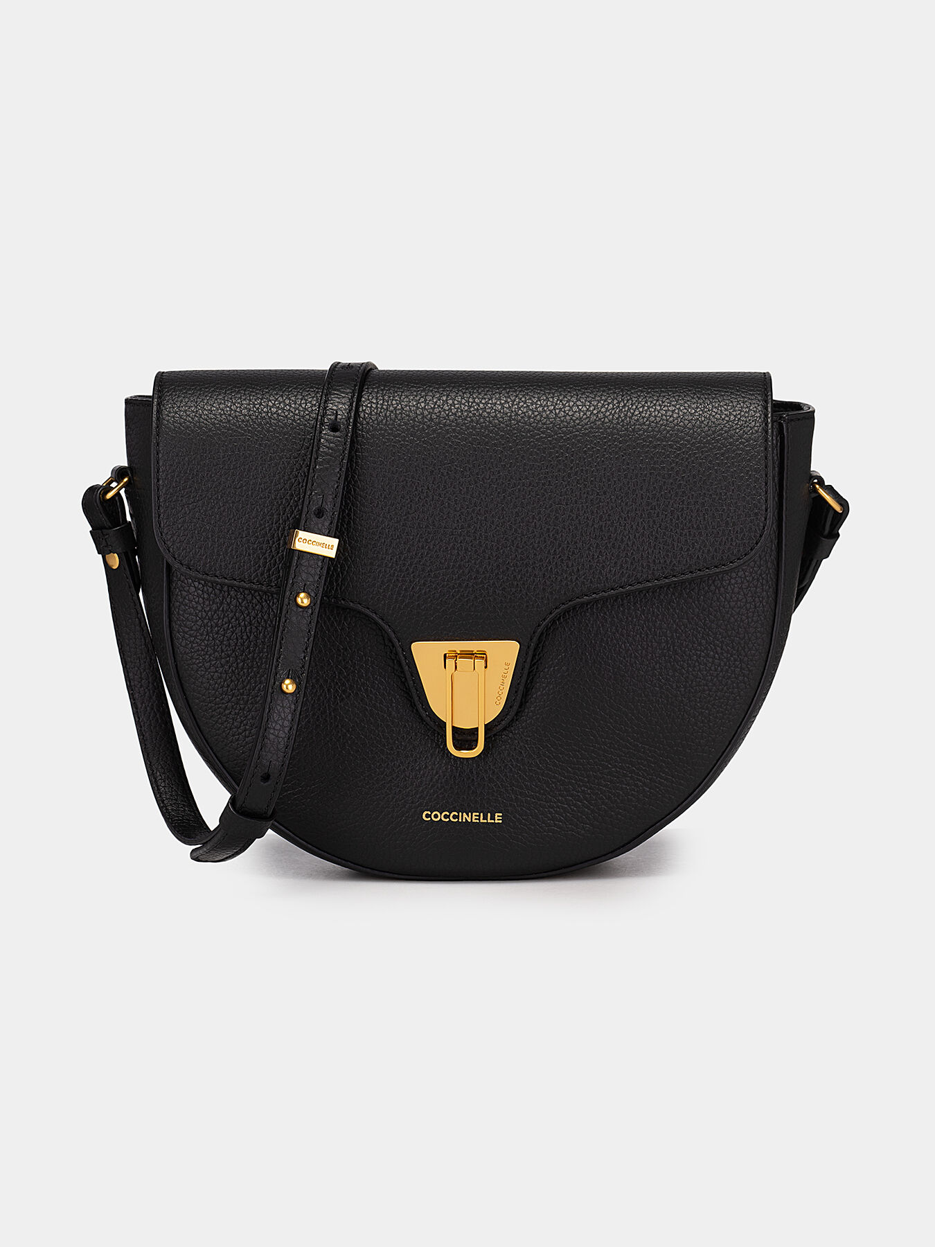 Leather crossbody bag in black color with logo detail brand COCCINELLE Globalbrandsstore en