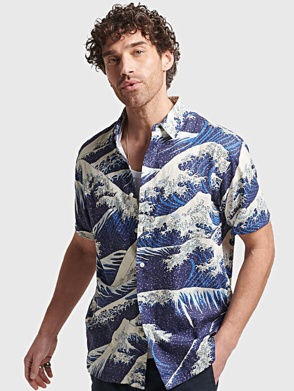 VINTAGE black shirt with floral print - 1