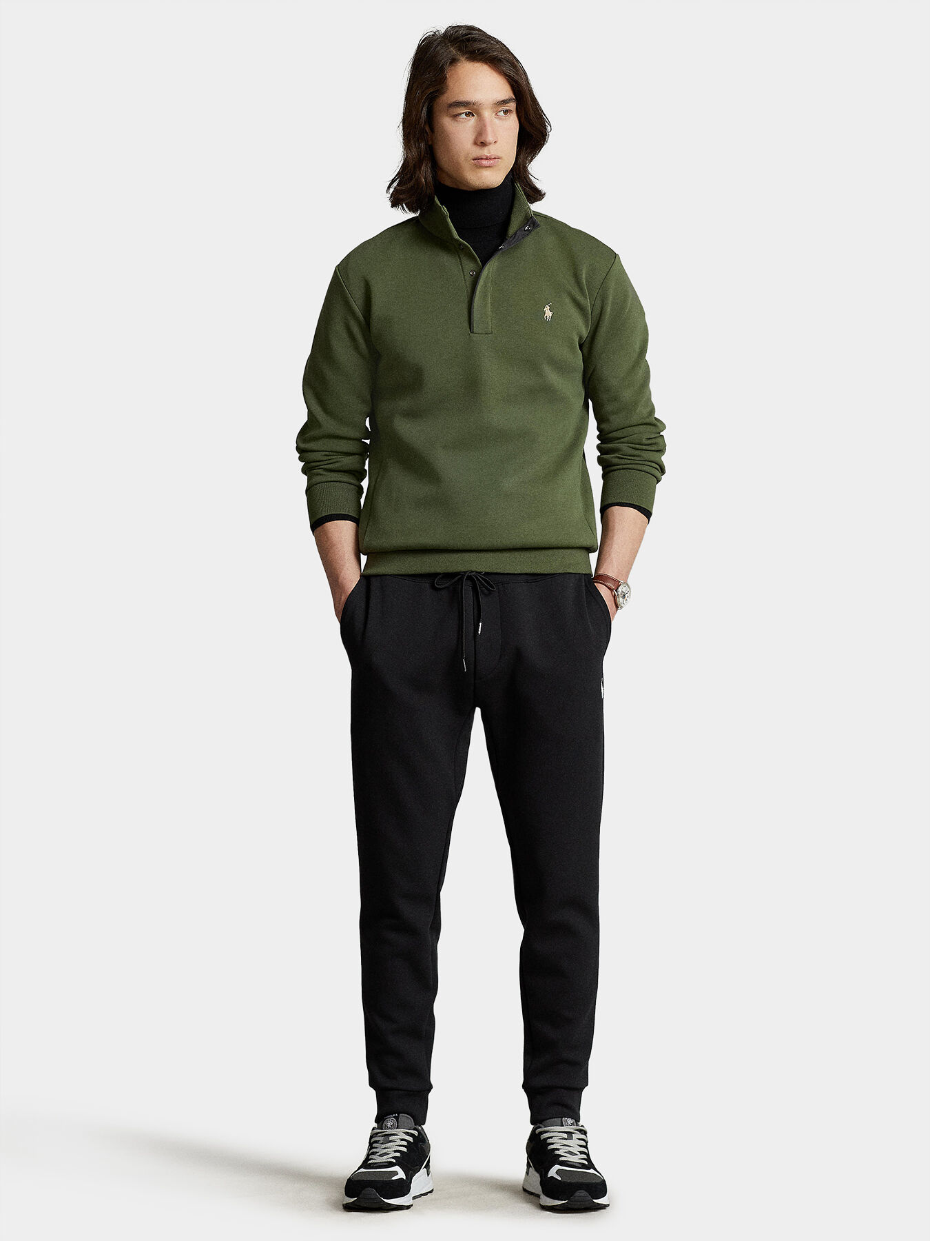Sweatshirt with buttons and high collar brand POLO RALPH