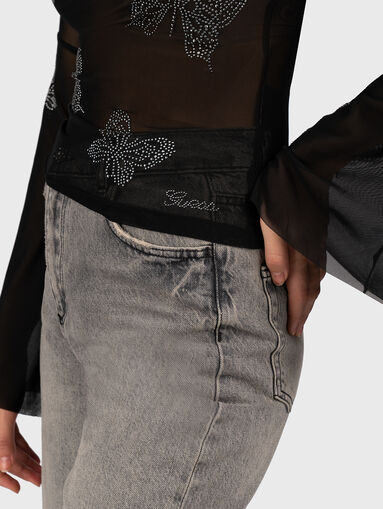 FIAMMA blouse with accent sleeves - 4