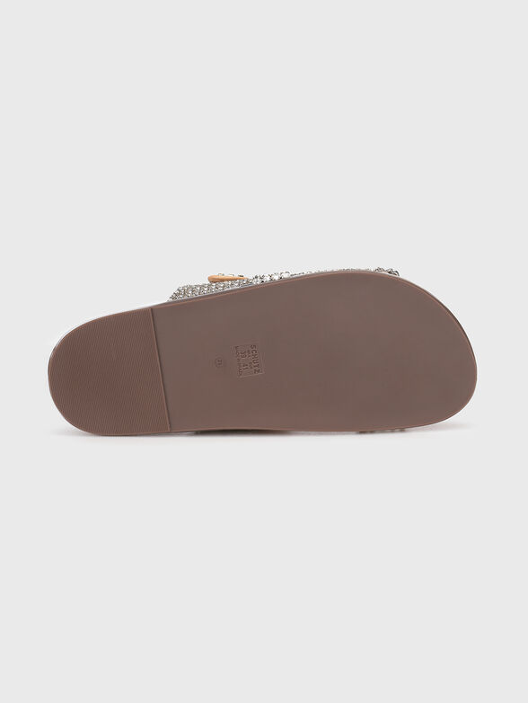 Slippers with appliquéd rhinestones - 4