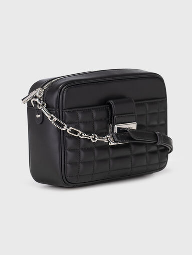 Leather crossbody bag with quilted effect - 4