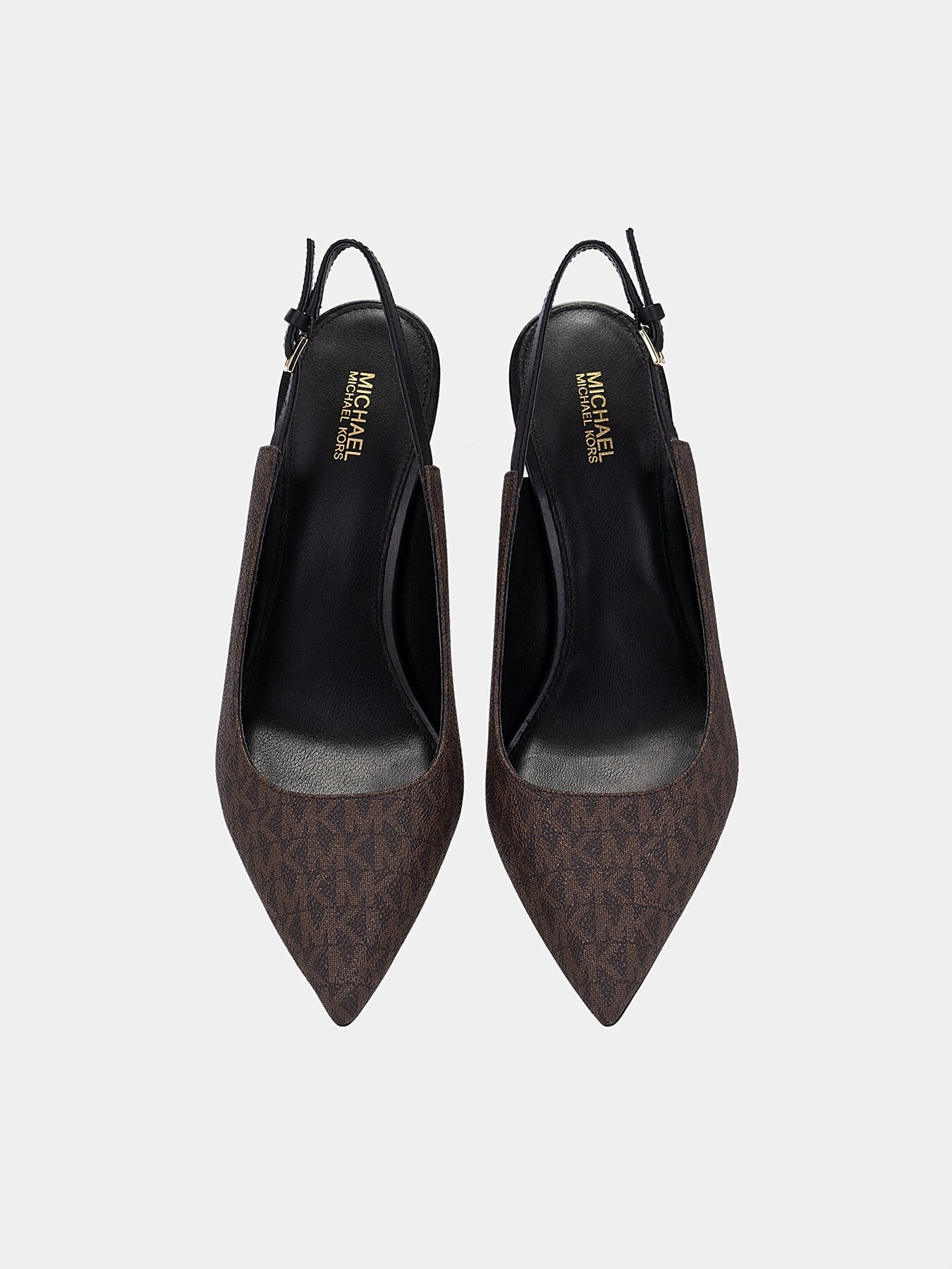 Cleo Sling shoes with monogram print brand MICHAEL KORS
