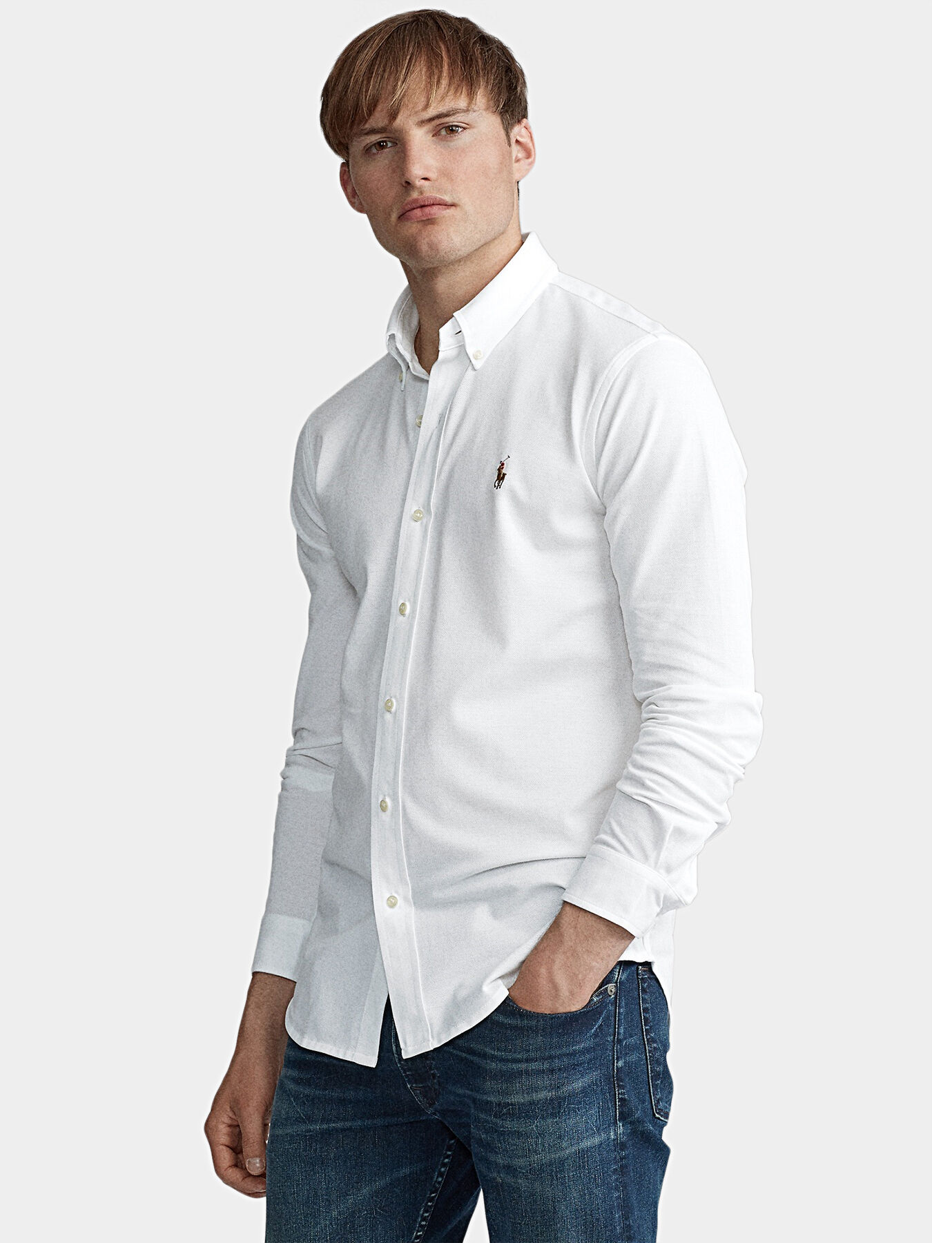 Cotton shirt with colorful logo brand POLO RALPH LAUREN