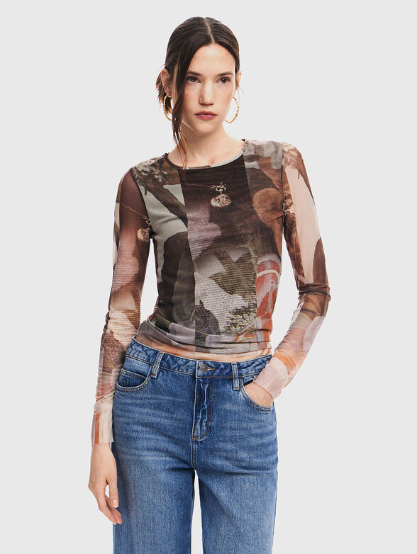 CARSON blouse with contrast print - 1