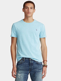 Cotton T-shirt in light blue color - 4