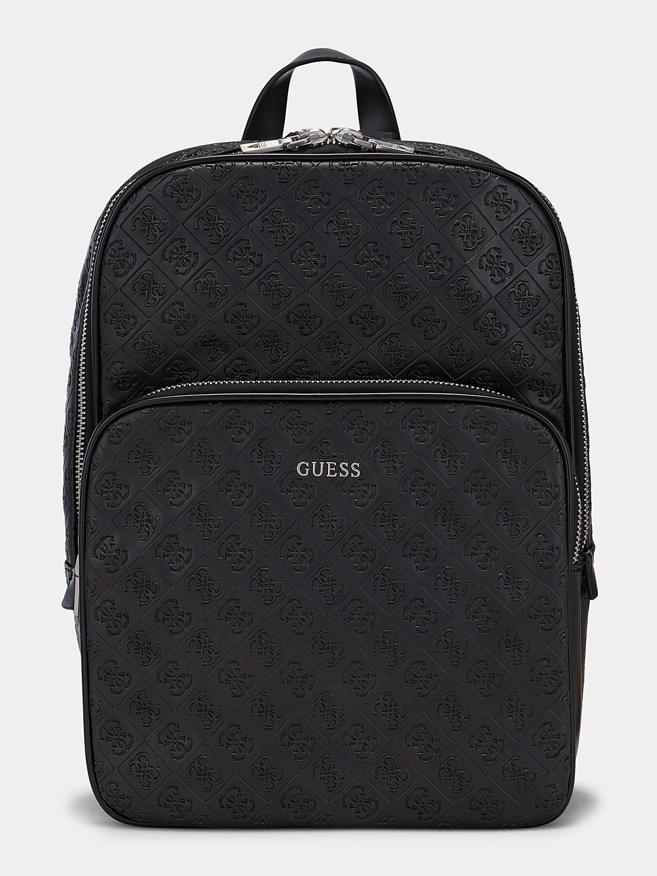 Black backpack with emobossed logo print brand GUESS