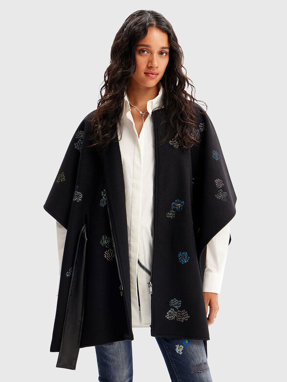 Poncho with accent embroideries - 1