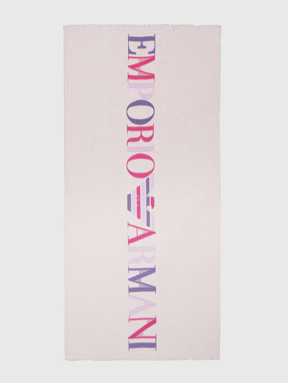 Pink scarf with logo accent - 1