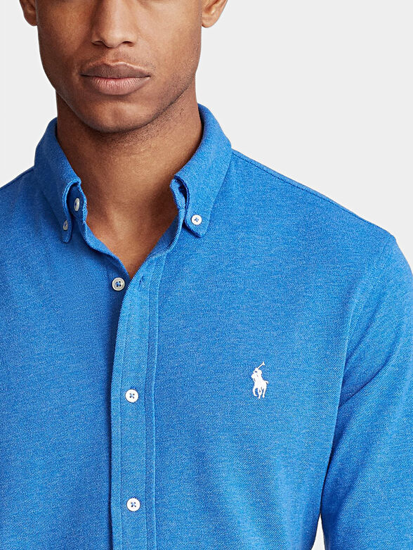 Cotton shirt in blue - 4