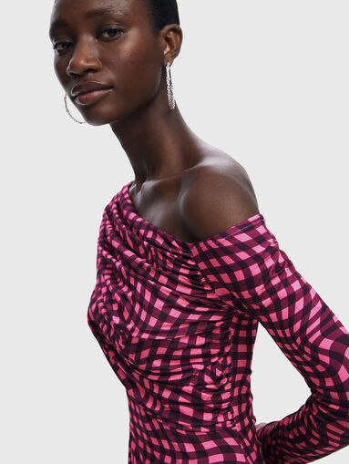 Midi dress with one shoulder - 4