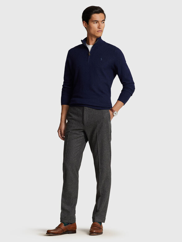 Dark blue sweater in wool  - 2