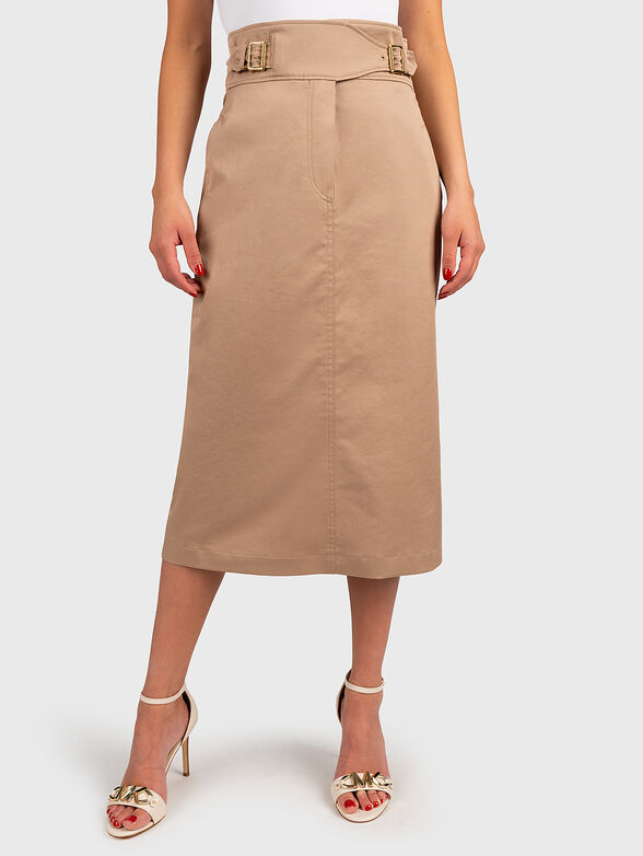 Midi skirt in beige color - 1