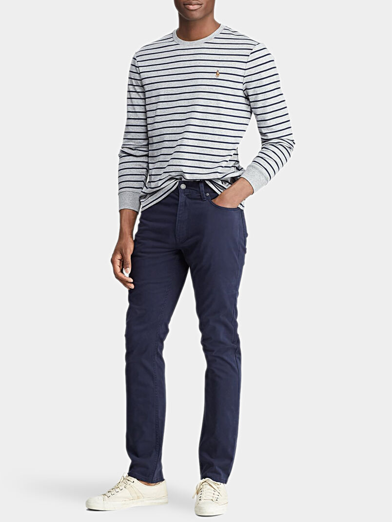 Cotton pants in blue color - 3