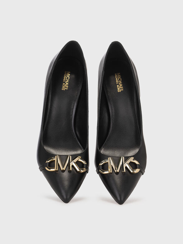 Leather pumps with logo  - 6
