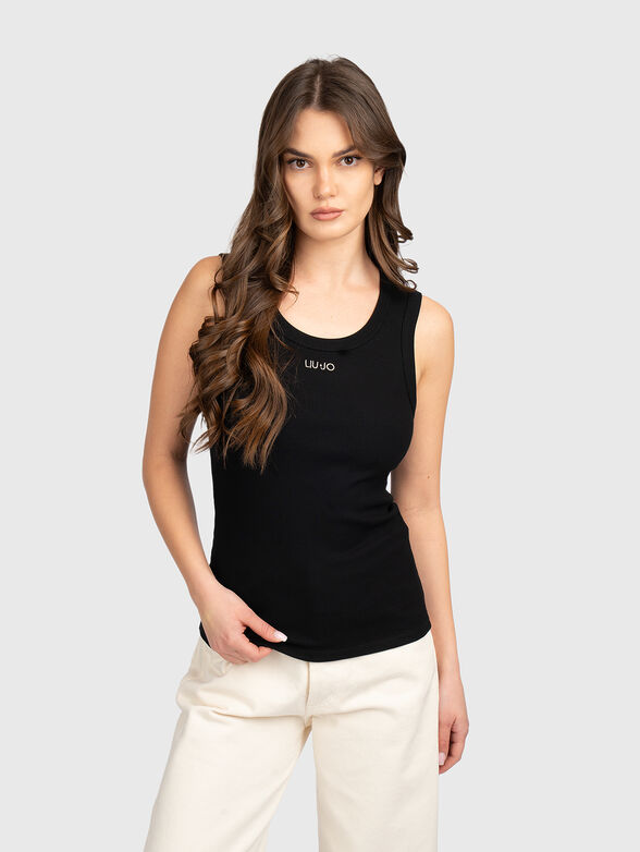 Black top in cotton blend - 1